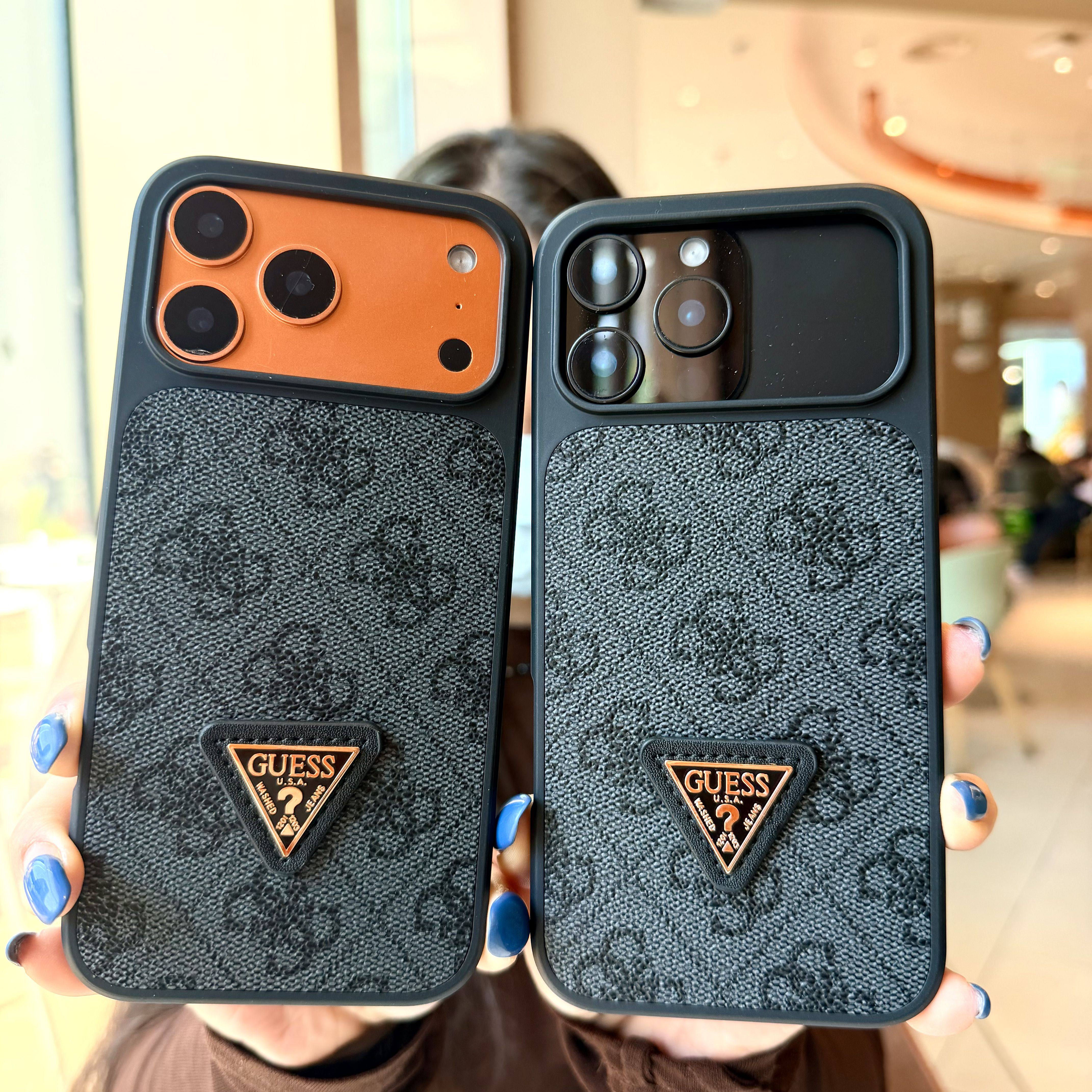 欧美潮牌guess盖尔斯情侣款皮纹适用iPhone17proma