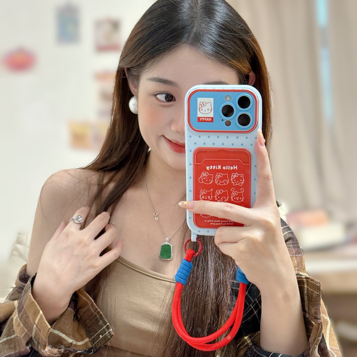 日本HelloKitty凯蒂猫插卡包适用iPhone17ProMax手机壳卡通简约猫咪苹果16PM软壳15/14防摔保护套i17外壳可爱
