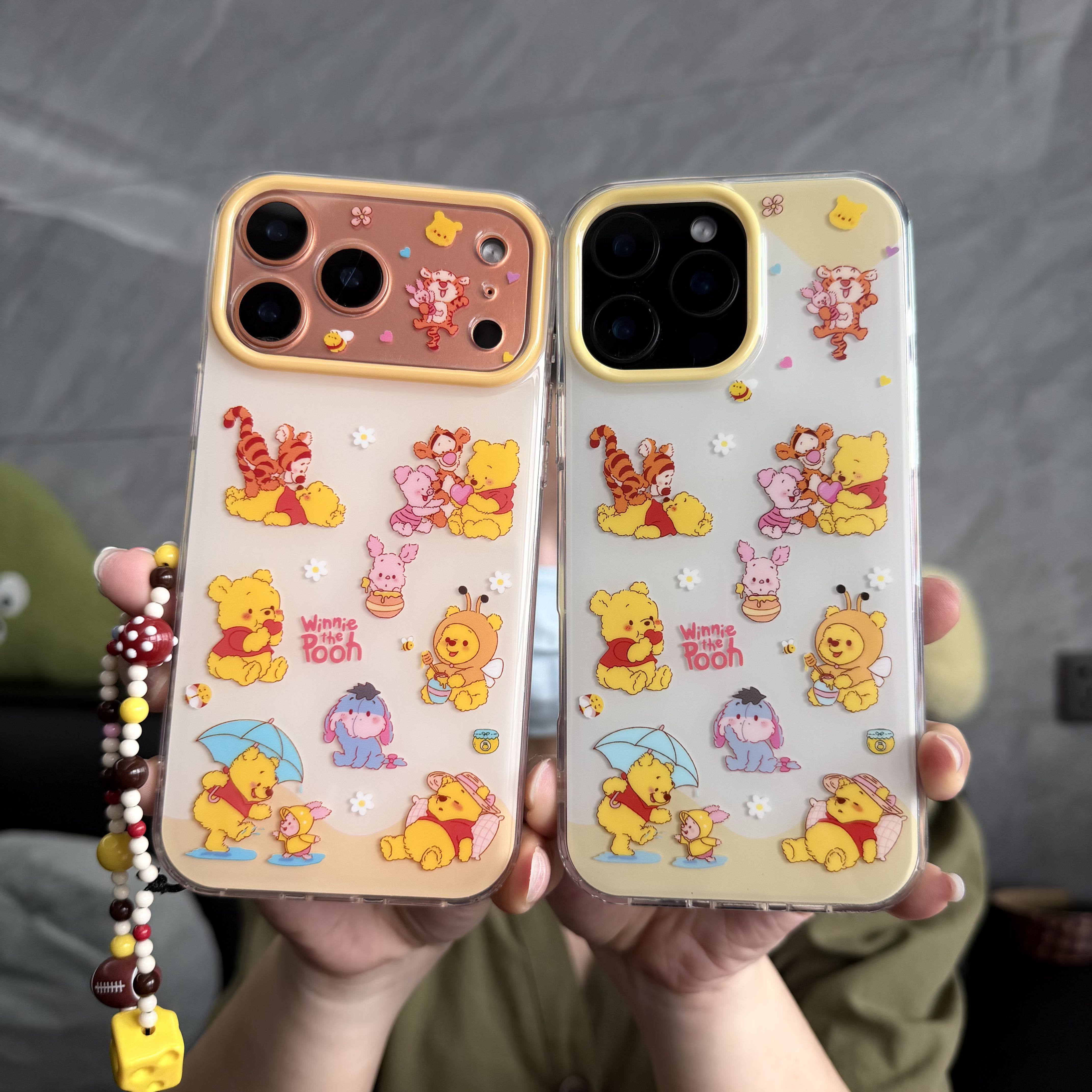 迪士尼维尼熊卡通跳跳虎适用iPhone17ProMax手机壳苹果16pro外壳网红同款15PM软胶保护套i17软壳可爱粉猪崎耳