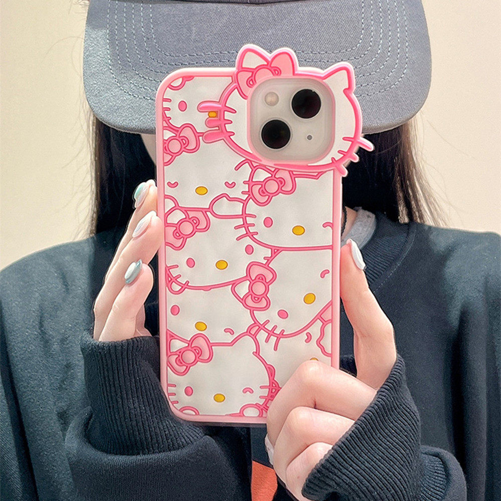 日本凯蒂猫立体公仔苹果15手机壳