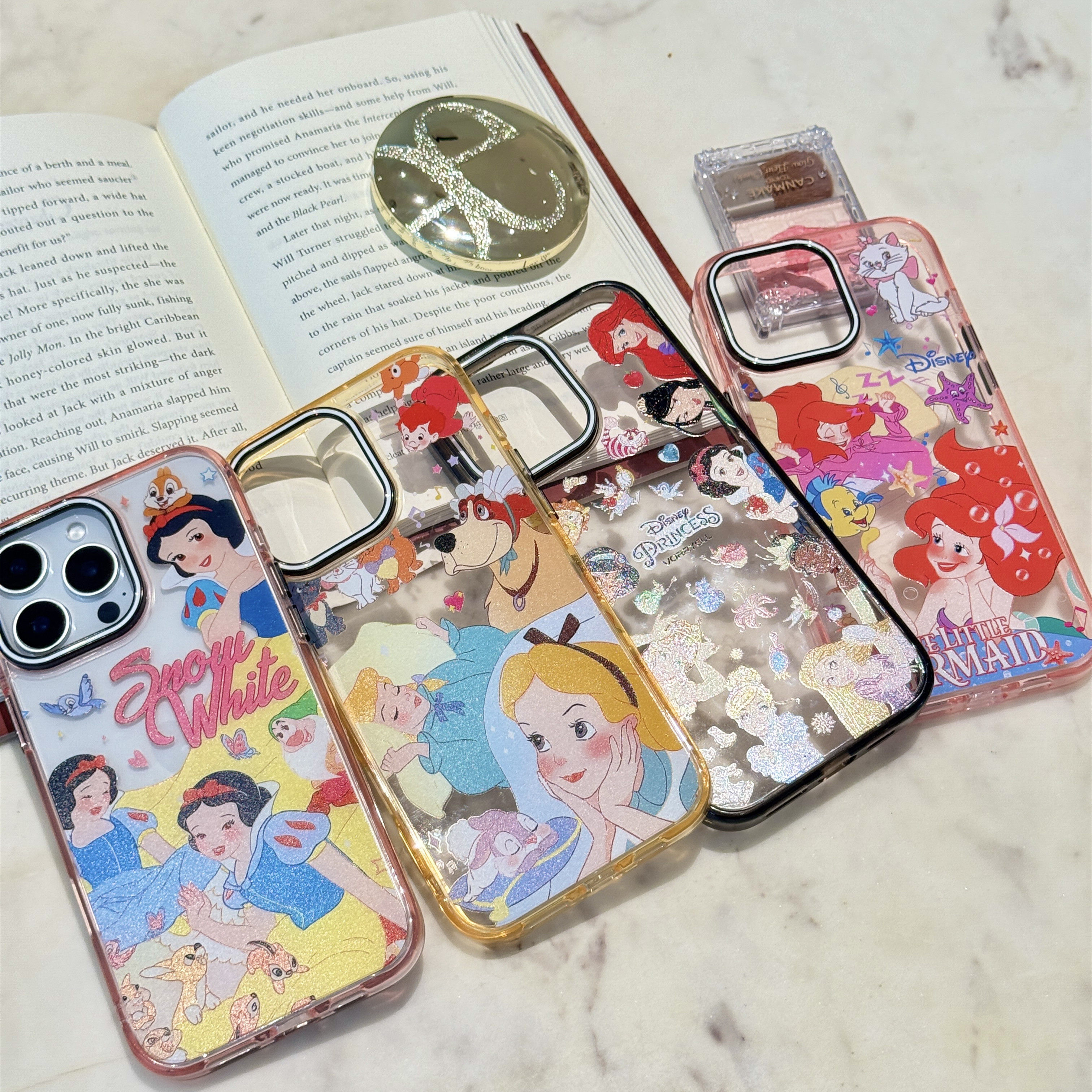 日本迪士尼乐佩公主美人鱼可爱适用iPhone17pro手机壳白雪灰姑娘苹果16外壳卡通网红15PM软壳i14透明冰晶壳13