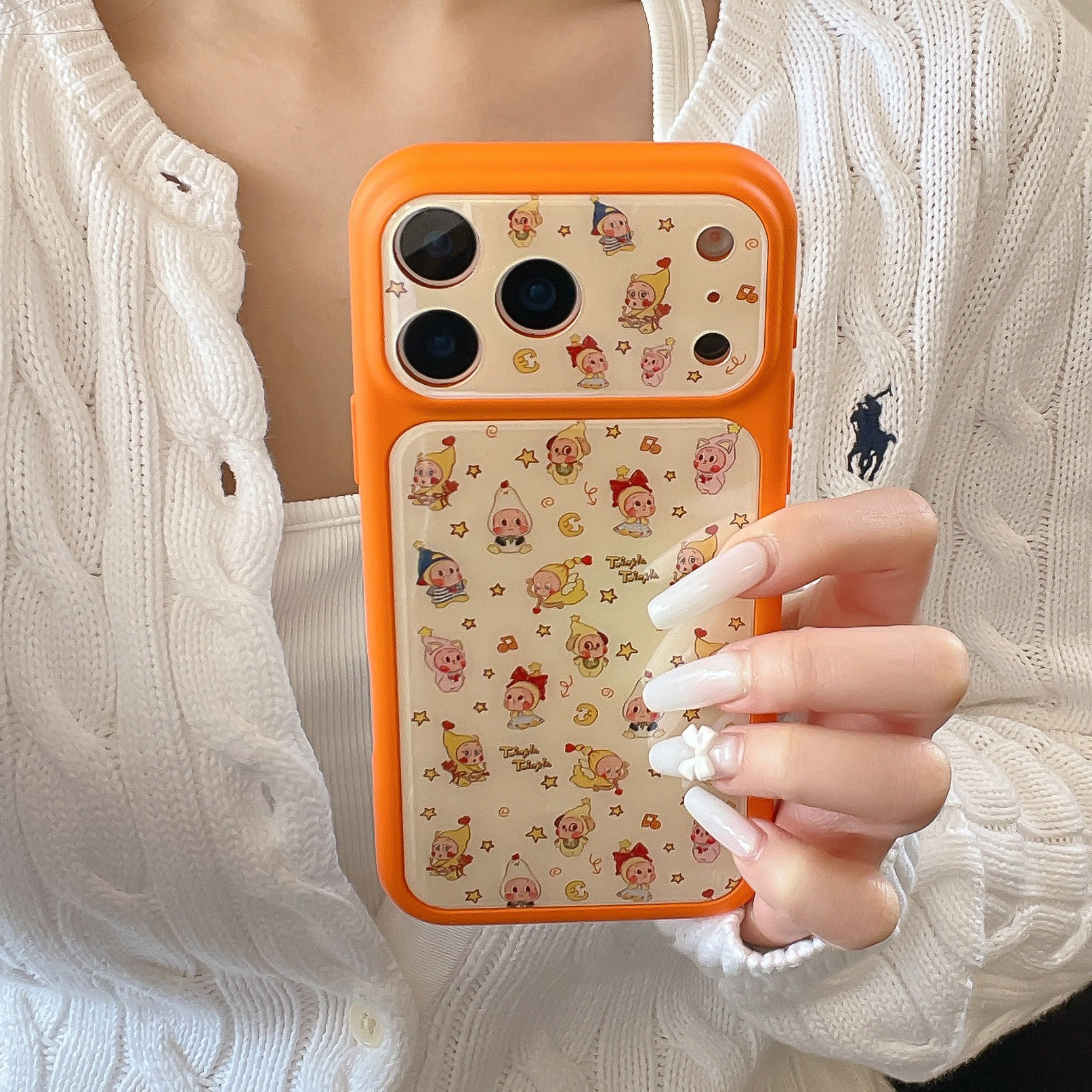 日本可爱星星人星宇橙色适用苹果17ProMax手机壳iPhone16pro保护套防摔全包少女可爱14/15PM外壳17时尚网红潮