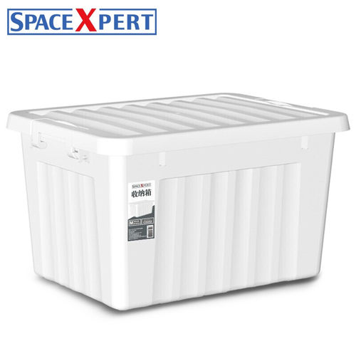 SPACEXPERT塑料收纳箱24L象牙白单只衣物整理箱口罩收纳箱儿童玩