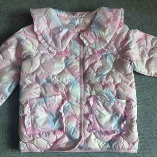 超美外单中大童女童秋冬轻薄保暖扎染羽绒服可内搭可外穿棉服外套