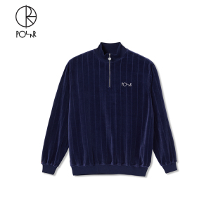 Sweatshirt Polar Neck 天鹅绒刺绣Logo半拉链外套夹克 Skate