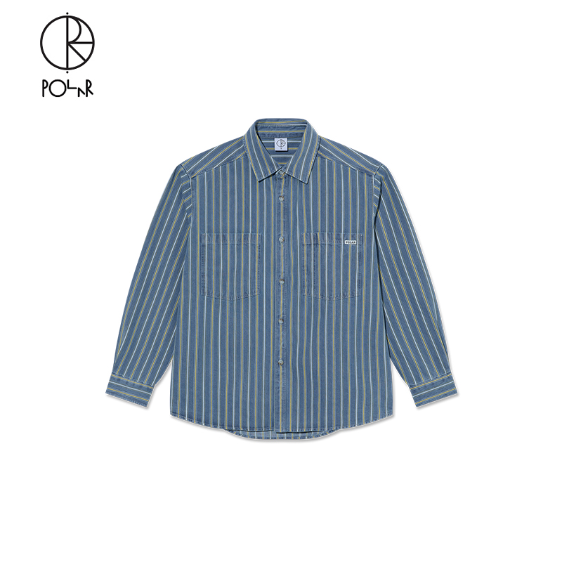 PolarSkateCo条纹牛仔衬衫