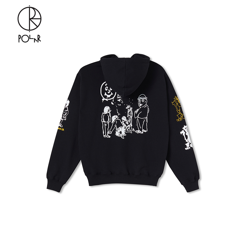 PolarSkateCo涂鸦印花连帽衫