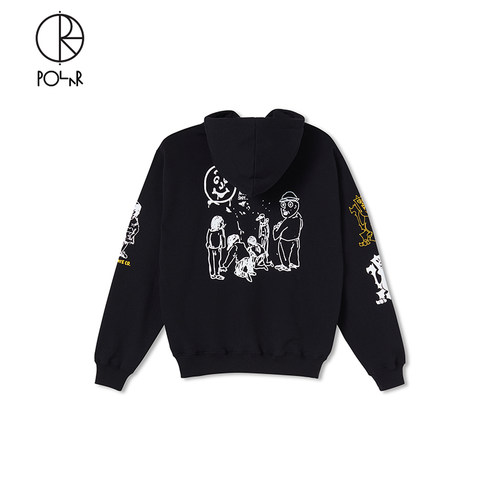 PolarSkateCo涂鸦印花连帽衫
