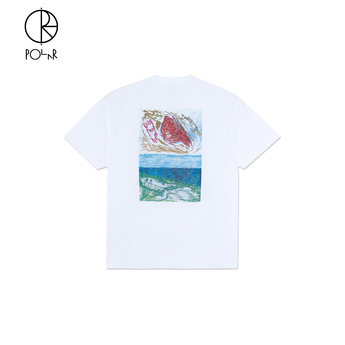 PolarSkateCo风景印花白色短袖