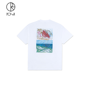 Dunes Tee 夏季 Polar T恤新品 重磅纯棉风景印花白色短袖 Skate