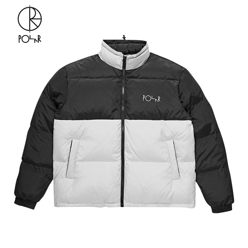 polar skate co combo puffer jacket保暖鹅绒撞色拼接夹克羽绒服