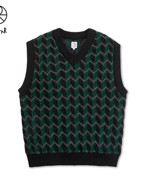 Polar Skate Co Zig Zag Knit Vest 滑板运动锯齿针织背心马甲男