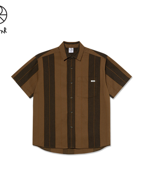Polar Skate Co Mitchell Shirt 复古条纹街头滑板运动短袖衬衫男