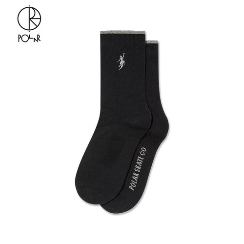 PolarSkateCo纯色刺绣长筒袜
