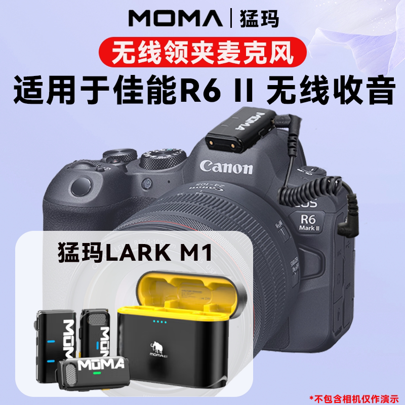 适用佳能相机无线麦克风R5/R6直播专用领夹收音麦录音一拖二mic