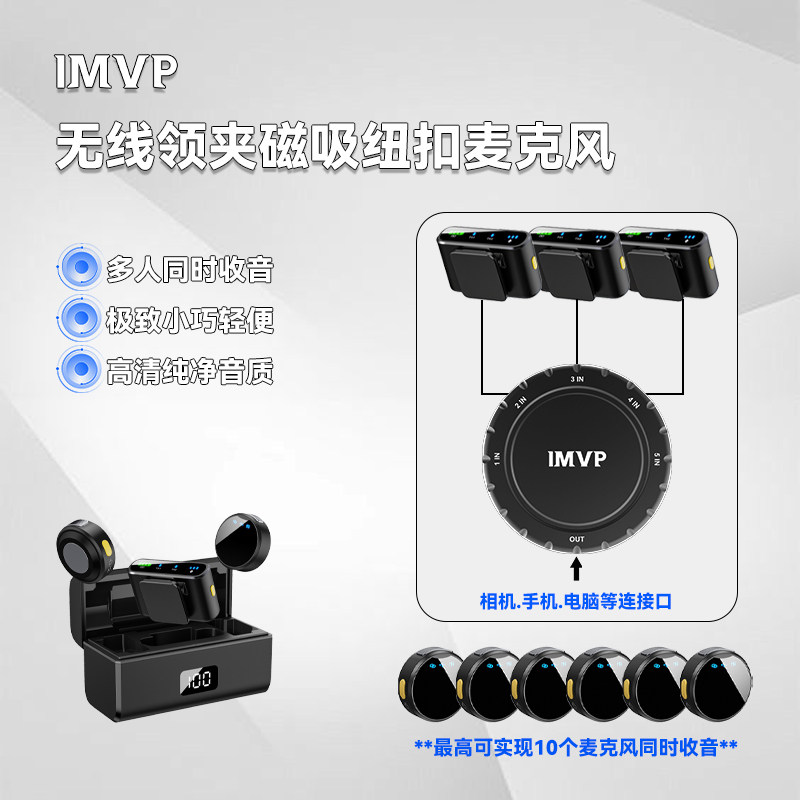 一拖四/一拖八/四人无线领夹式麦克风收录音手机直播拍视频口播