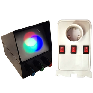 光的三原色合成实验器小学科学教具光的红绿蓝三元色演示器初二三中学八九年级物理光学实验器材教学仪器