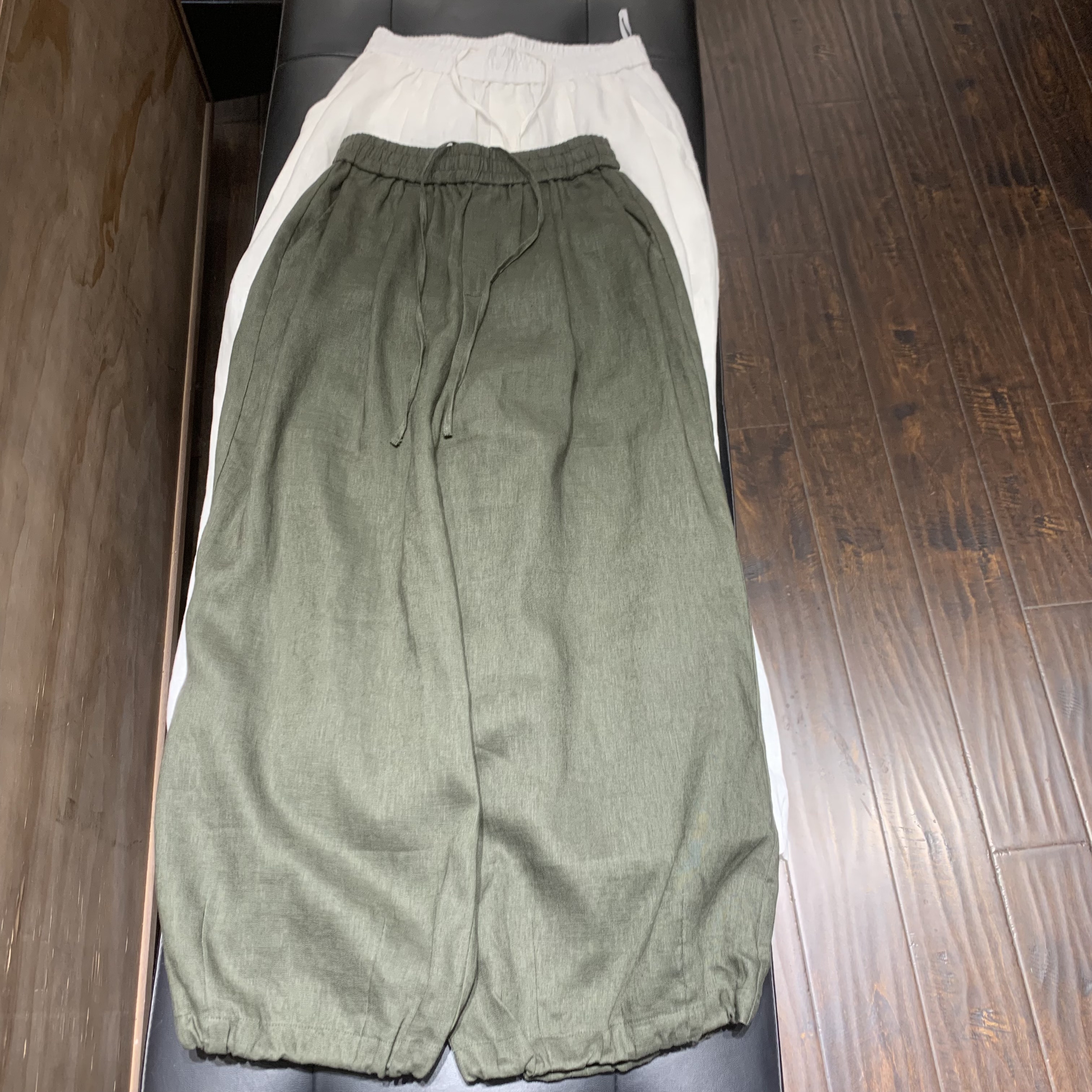 夏季新款日系花苞宽松显瘦时尚百搭薄款松紧腰亚麻灯笼裤休闲长裤