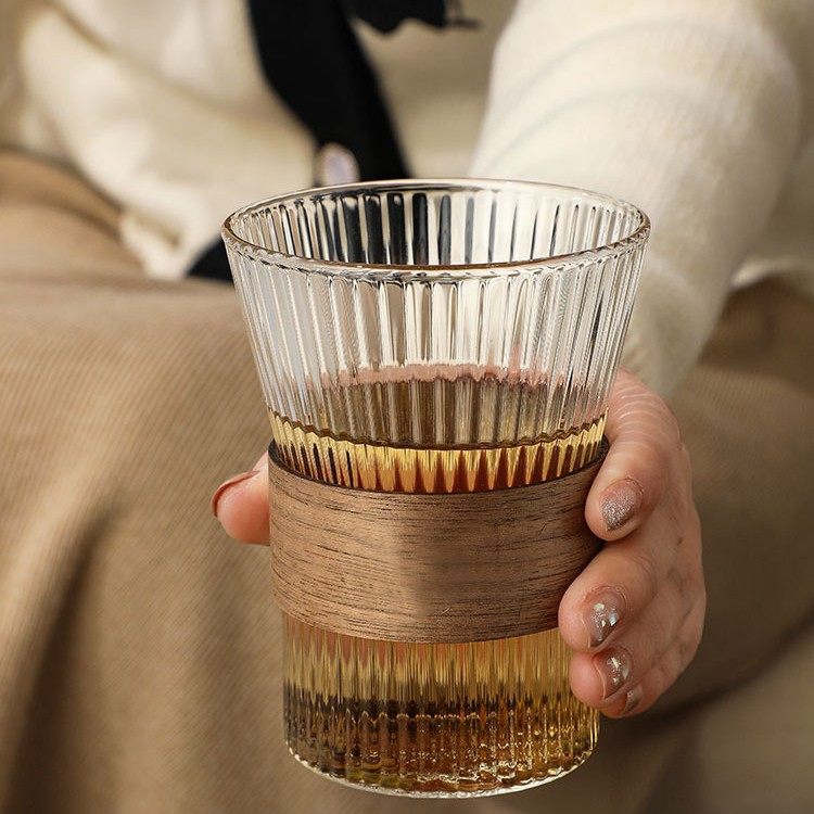 日式竖纹泡茶杯子ins隔热防烫水杯高颜值玻璃杯子耳挂式咖啡专用,餐饮具,茶杯,淘宝优惠券,粉丝福利购,淘宝优惠卷