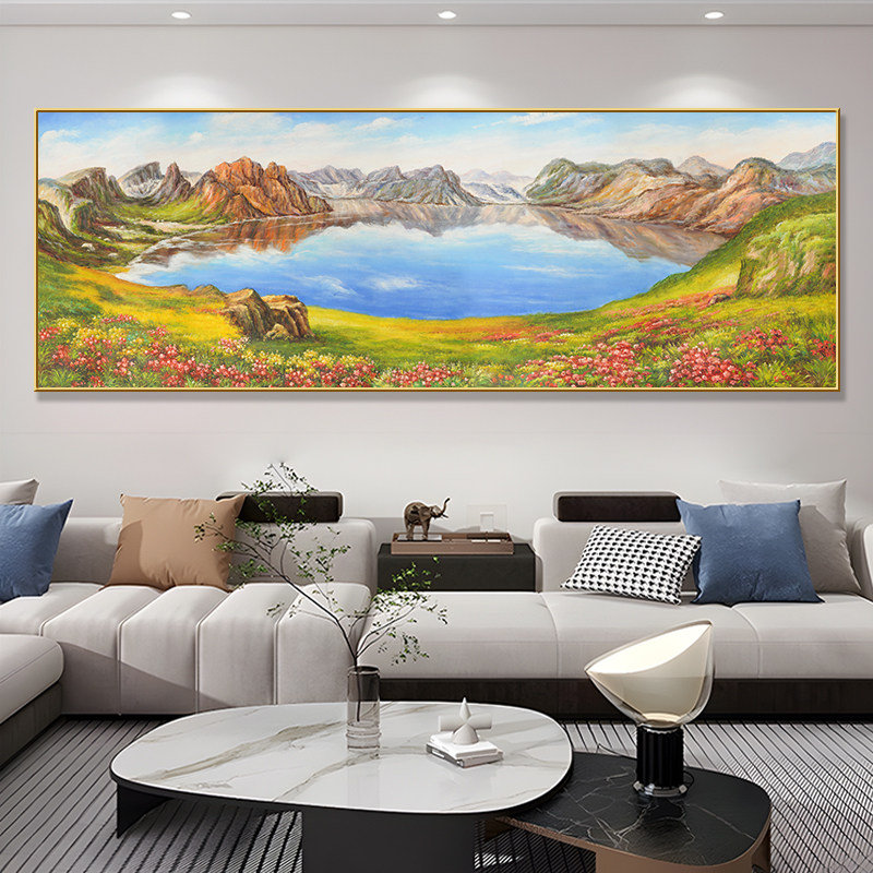 客厅装饰画金山聚宝盆山水画沙发