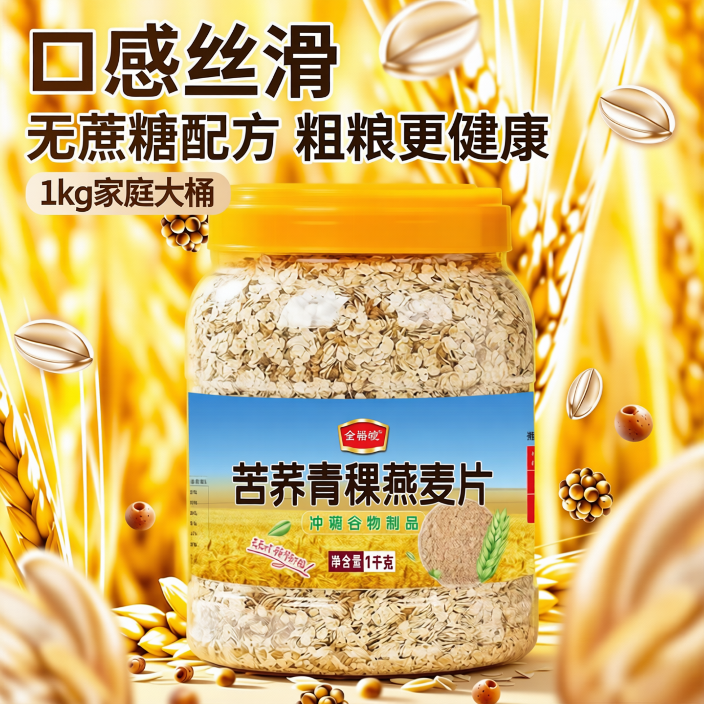 苦荞青稞燕麦片无添加蔗糖营养代餐粗粮即食中老年人官方旗舰店