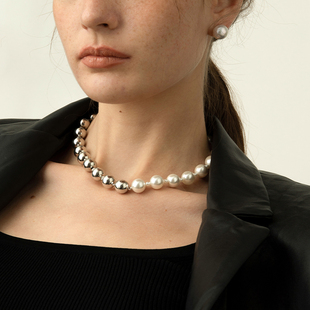 CHEZ 无痕磁吸可拆卸多用锁骨链手链女 LOOPS小众珍珠贝珠项链