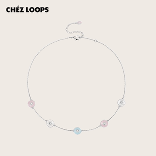 CHEZ 原创小众高级感设计滴胶锁骨链新年礼物 LOOPS花瓣絮语项链