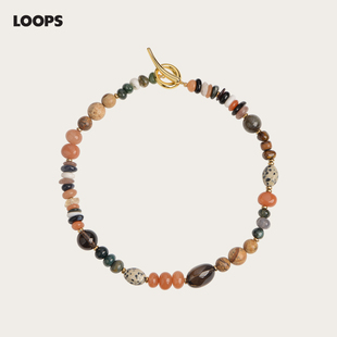 shop旷野之光串珠玛瑙水晶项链 Loops 原创设计小众高级感锁骨链