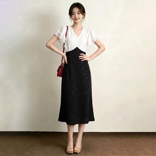 【有里布】2026夏季女新款气质时尚修身显瘦设计感连衣裙D8837