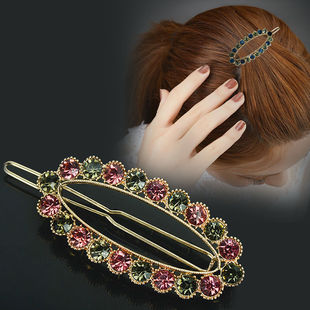 韩版顶夹发夹镶钻青蛙扣可爱刘海夹成人边夹后脑勺侧夹发新款头饰