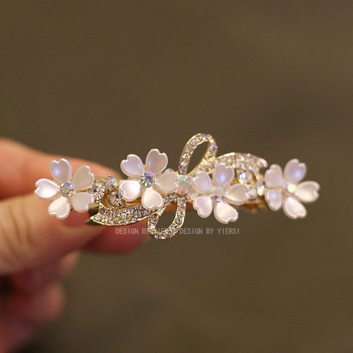 贝壳花发夹韩国半扎顶夹横夹水钻