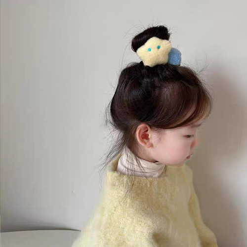 卷糖果新款可爱奶黄星星月亮发圈