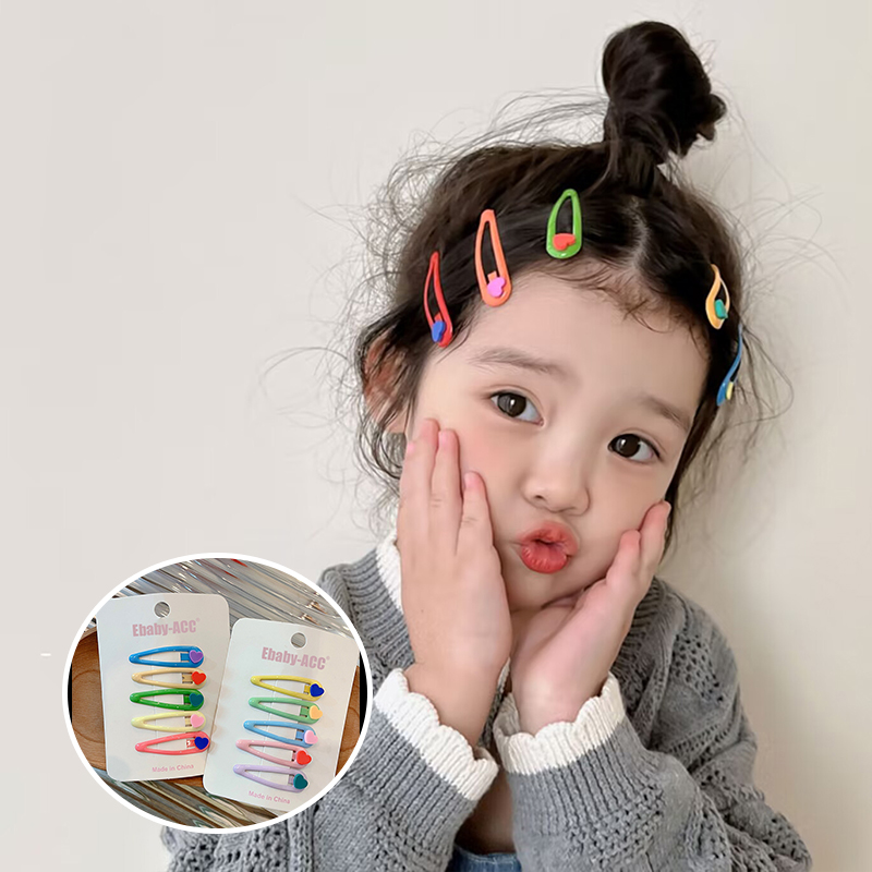 韩国女孩子刘海BB夹泫雅风彩色女童爱心多巴胺后脑勺碎发发卡发饰