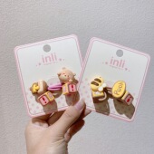 卷糖果儿童发绳蜜糖罐子方块奶瓶绕绕发绳少女蜜蜂小熊高马尾发饰