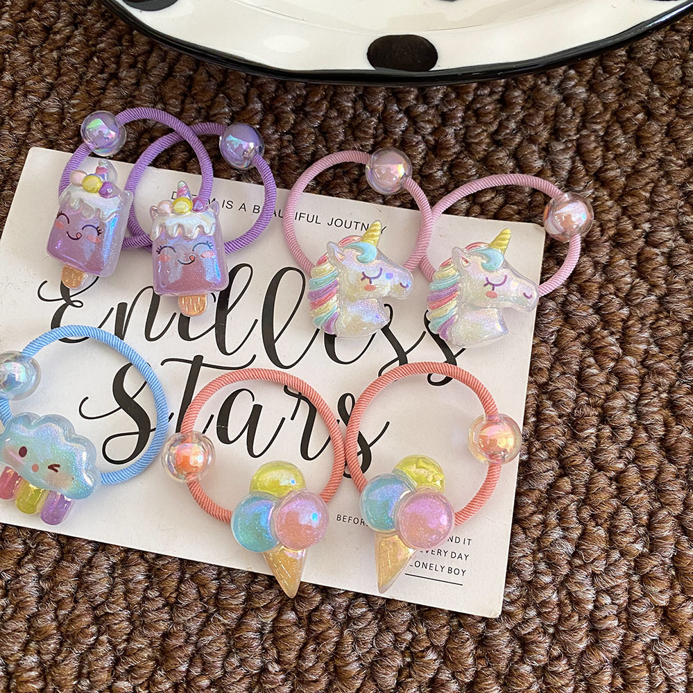 卷糖果儿童发圈可爱独角兽发圈