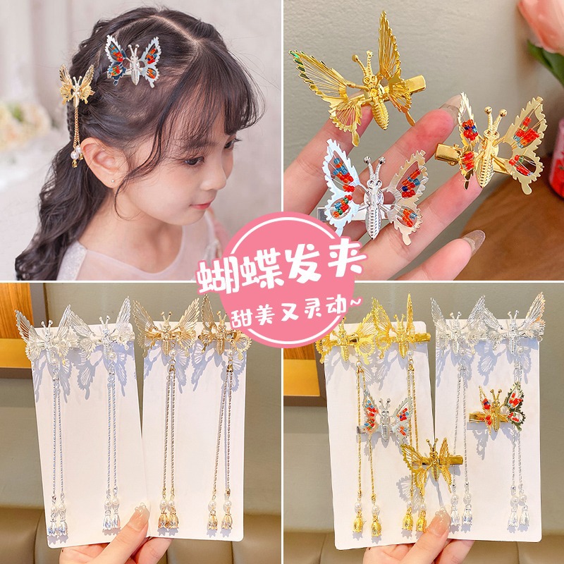 弹簧蝴蝶发夹女童复古发夹
