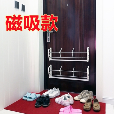 防盗门后放挂在背后鞋架粘贴在门上的鞋柜挂式免钉磁吸吸壁式收纳