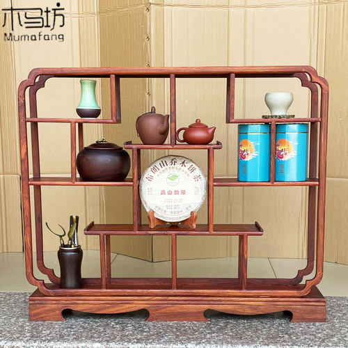 刺猬紫檀木80cm桌面博古架