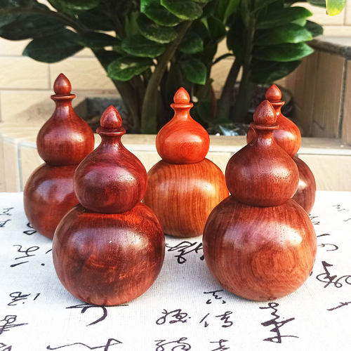 缅甸花梨木葫芦牙签筒家用高档