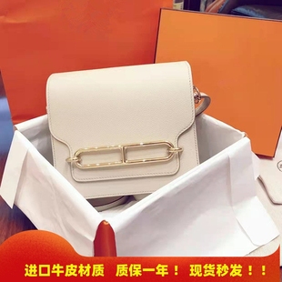 h家猪鼻子包包真皮豆腐包康康空姐包小方包2025新款单肩斜挎包女