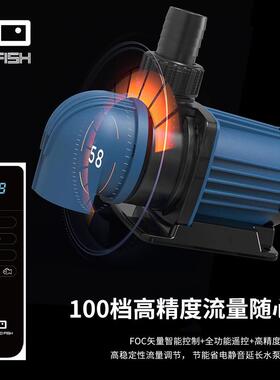 置鱼鱼缸变频底吸水泵24V低压循环泵FOC控制遥控抽水泵水陆两用