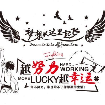 励志墙贴纸房间卧室布置装饰标语网红男生床头背景墙壁纸自粘墙纸