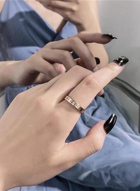 金程女款个鑫戒年团尚周​玫瑰色代少边冷【风性指戒丁同淡时指时