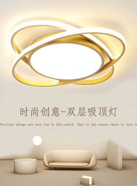 北欧轻奢创意LED吸顶灯卧室房间书房餐厅灯简约现代家用大气灯具