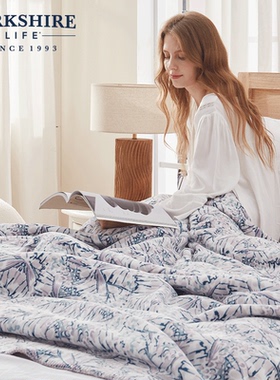 BERKSHIRE伯克希尔 蝶语云绒毯牛奶绒毛毯居家保暖复合盖毯印花毯