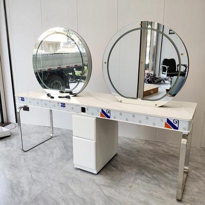 新款美发店镜台发廊专用网红剪发柜子一体美发镜理髲店烫染双面镜