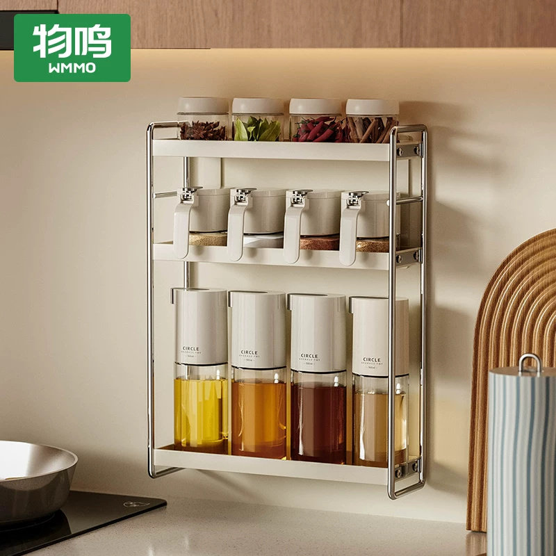 物鸣置物架免打孔厨房壁挂调料架多层收纳架多功能调味用品储物架
