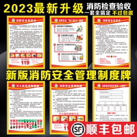 新款公共场所消防安全管理制度宾馆学校车间消防标识牌四个能力三提示消防应急预案告知书承诺书消防警示牌