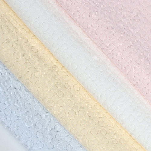 U型枕套面料 40S两面棉圆圈提花空气层 棉服软管枕夹棉连体衣面料