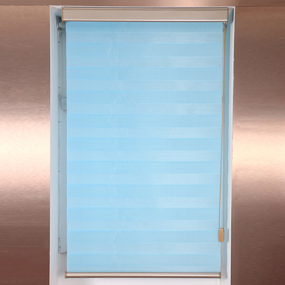 家用半遮光双层柔纱帘防晒窗帘宿舍书房客厅办公室卫生间遮阳卷帘